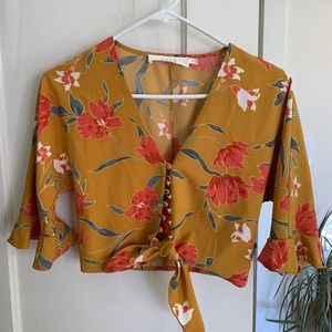 Crop button down ASTR blouse